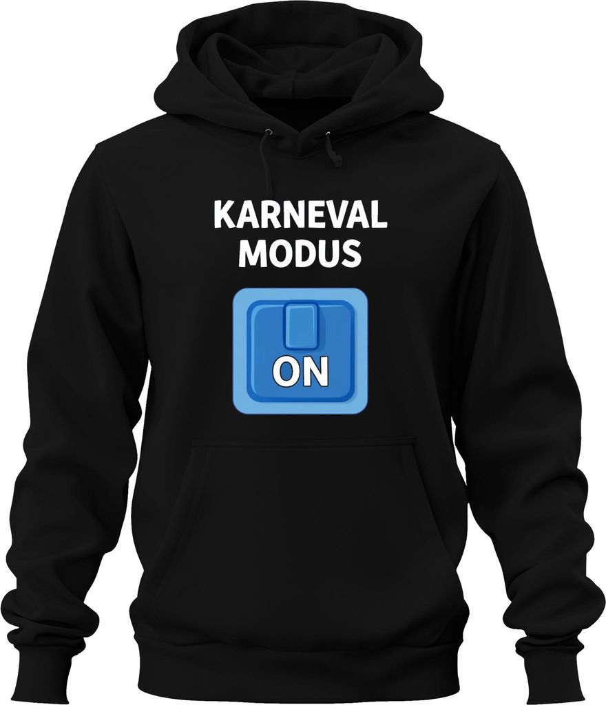 Karneval Modus On Karnevalsjeck Fastnacht Party Kostüm Uni Hoodie Kapuzenpullover, Schwarz, S