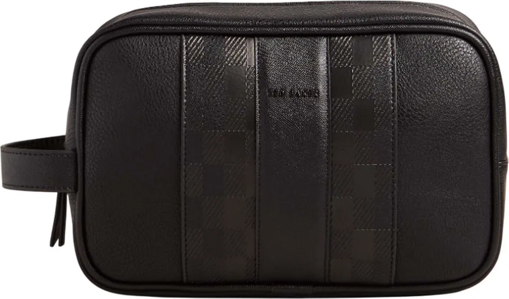 Ted Baker Borsa Toilette Nera Waydee - House Check Washbag Uomo