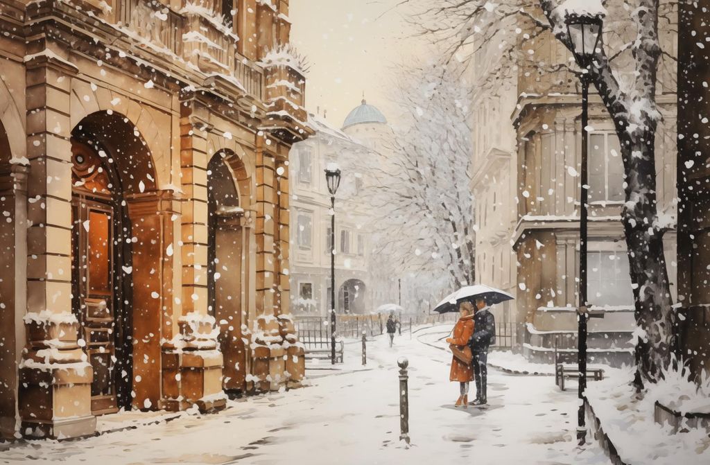 Plakat 91,5x60cm Winterspaziergang in der Altstadt