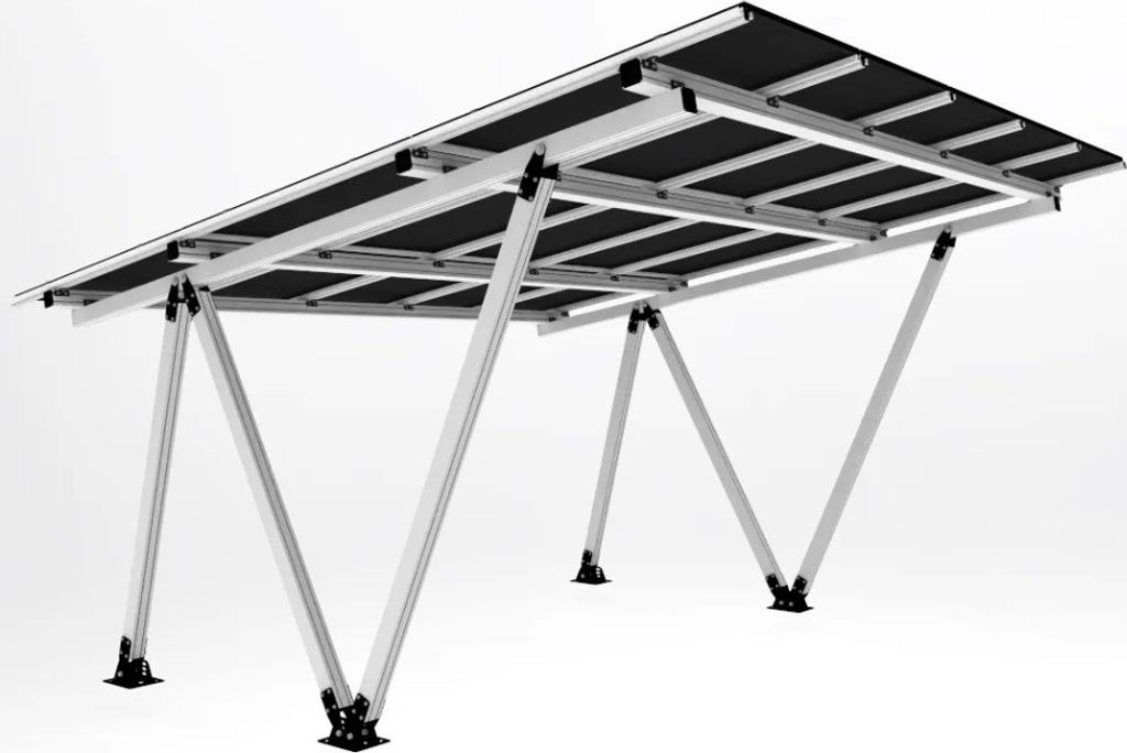 5x7m PV-Carport Alu Solar Carport X1 Schwarz