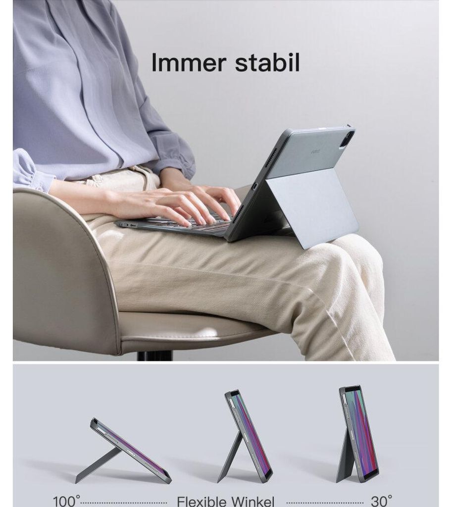 Inateck KB04111_GRAY, Klawiatura, Apple, iPad Air 11, Zdjęcie produktu 