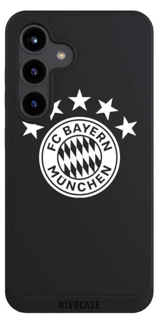 NIVOCASE Handyhülle für Samsung Galaxy S24 Hülle NIVOpure Case Schwarz FC Bayern München FCB transparent