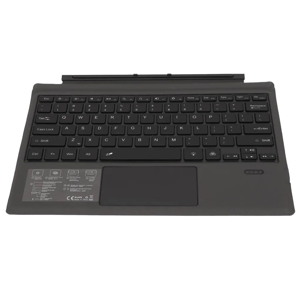 Clavier Bluetooth ultra-mince noir - Frappe silencieuse pour tablettes - 4