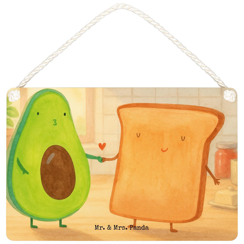 Mr. & Mrs. Panda Schild Avocado Toast Design DIN A4 - Weiß - Geschenk, holzbild, Freundin, Holzschild, Hochzeit, kleine aufmerksamkeit, Türschild...