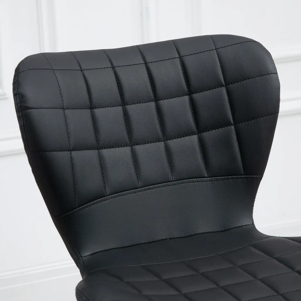 Tabouret de bar pivotant noir lot de 2 chaises design rétro réglables - 8