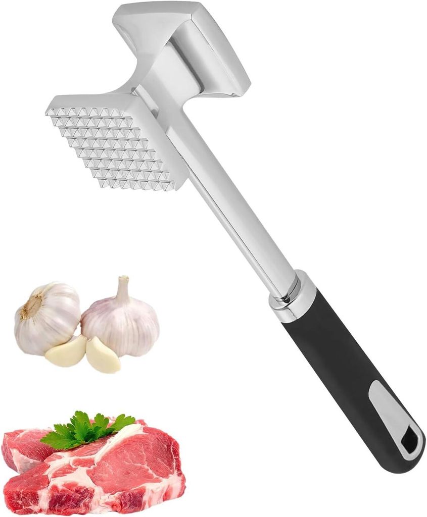 Fleischklopfer, Doppelseitig Antihaft Schnitzelklopfer, Fleischhammer mit Rutschfestem Griff,27 cm,für Steak Schnitzel Koteletts Schwein Huhn