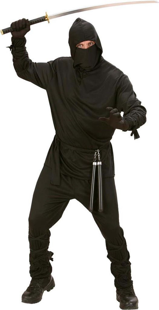 Black Ninja Fighter Kostüm für Herren Produktbild 