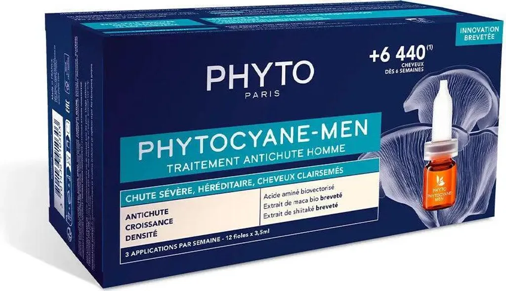 Stopper la Chute de Cheveux Homme avec Phyto Phytocyane Men 12 Fioles