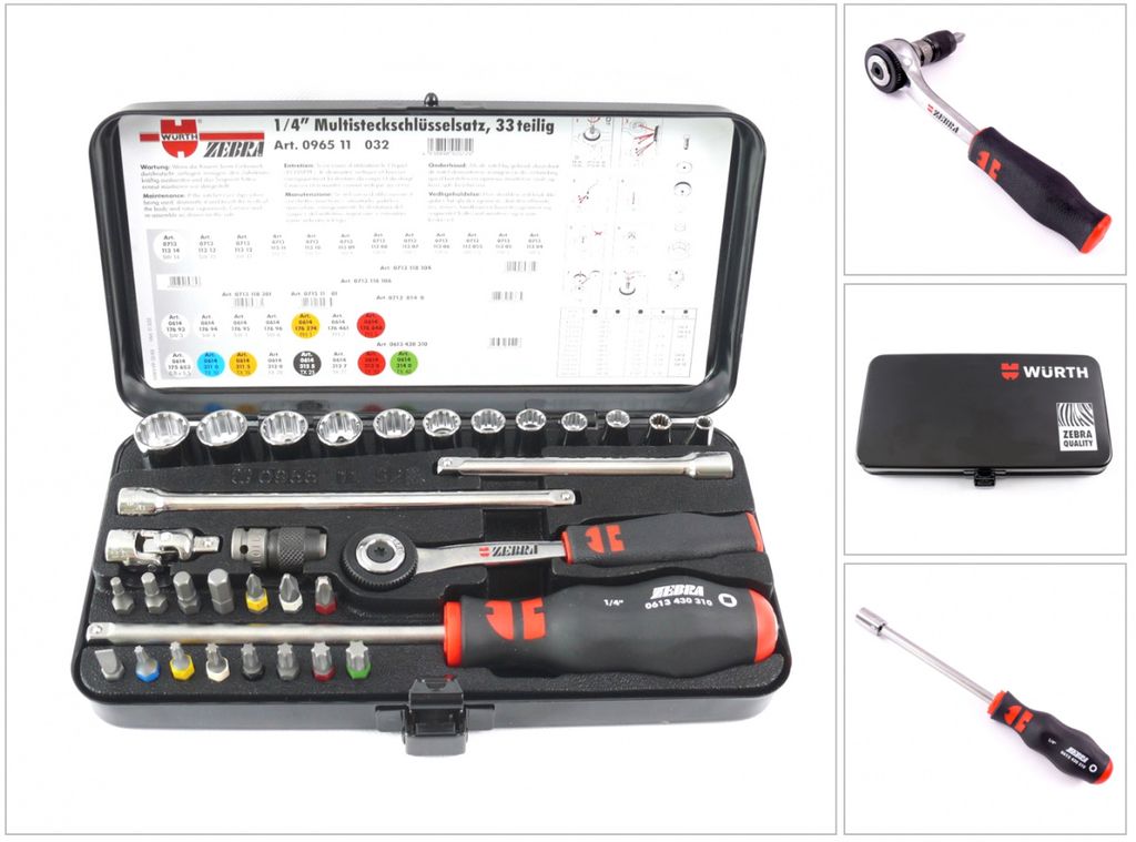 Würth Assortiment de douilles 1/4 pouce 096511 032 Image du produit 