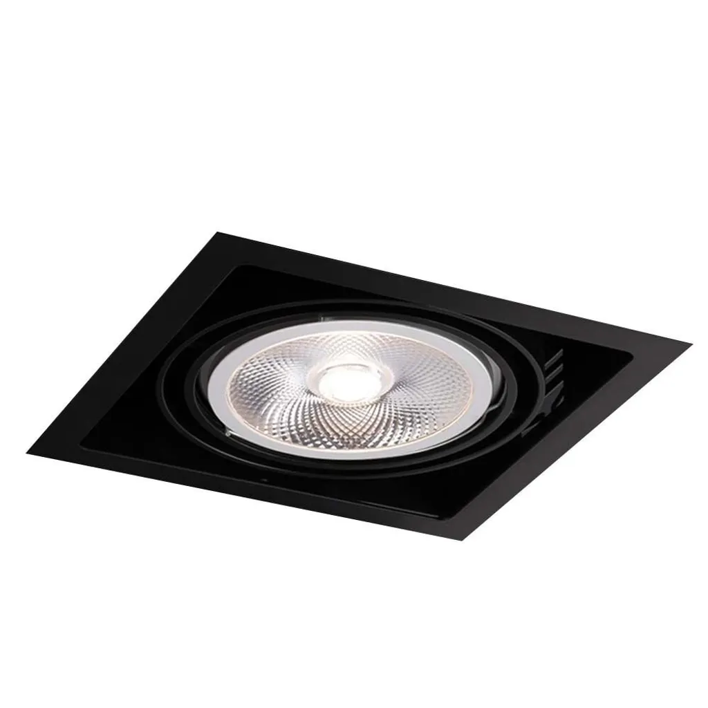 Luminaire Encastré Plafond Noir Carré et Orientable - Modèle MUKO