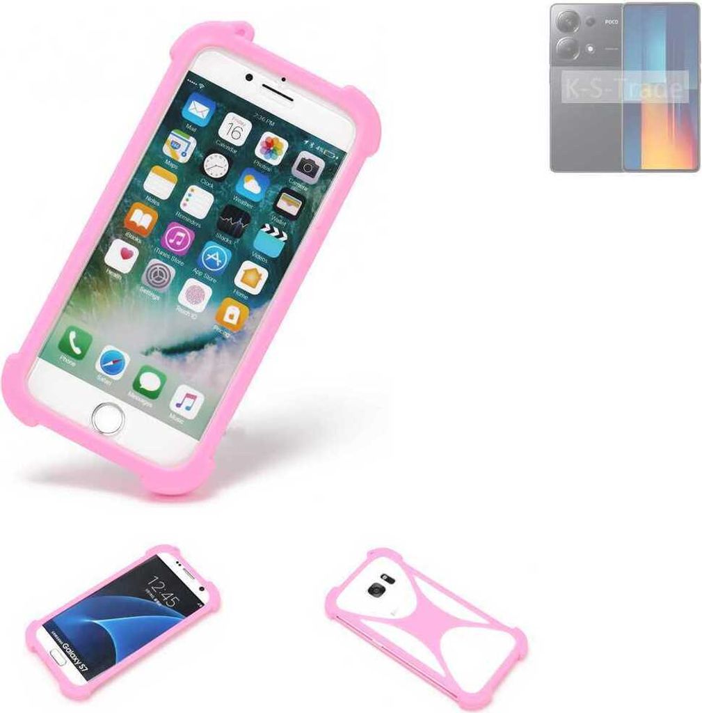 K-S-Trade Handy Hülle kompatibel mit POCO M6 Pro 4G Schutz Hülle Bumper Silikon Schutz Hülle Cover Case Silikoncase Silikonbumper TPU Softcase