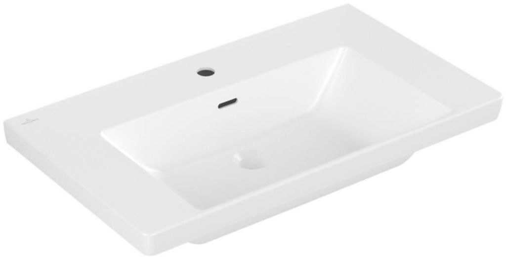 Villeroy & Boch Subway 3.0 Schrankwaschtisch, 1 Hahnloch, mit Überlauf, ungeschliffen, 800x470mm, 4A7080RW