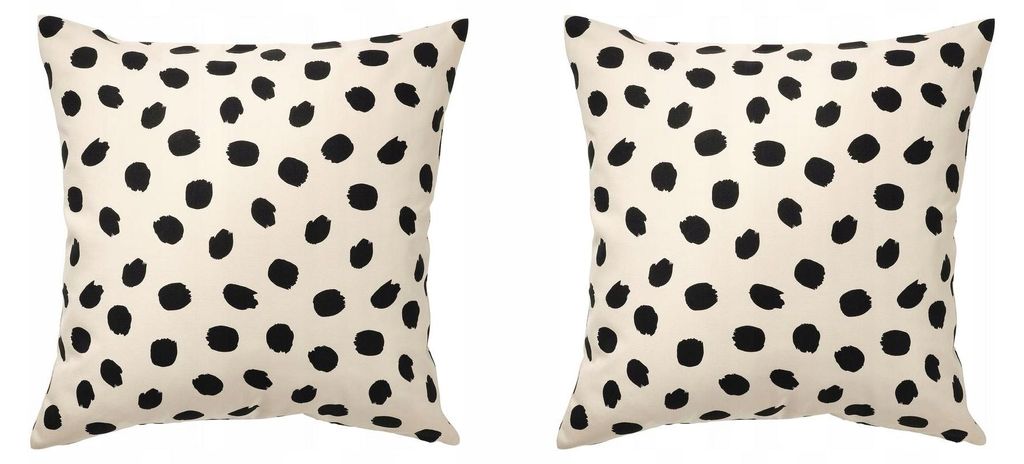 IKEA ODDNY Kissenbezug mit Punkten 50x50 cm Creme Produktbild 