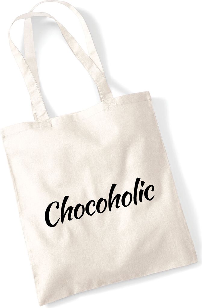 Huuraa Jutebeutel Chocoholic Schriftzug 10 Liter Natural Baumwolle Tasche Geschenkidee