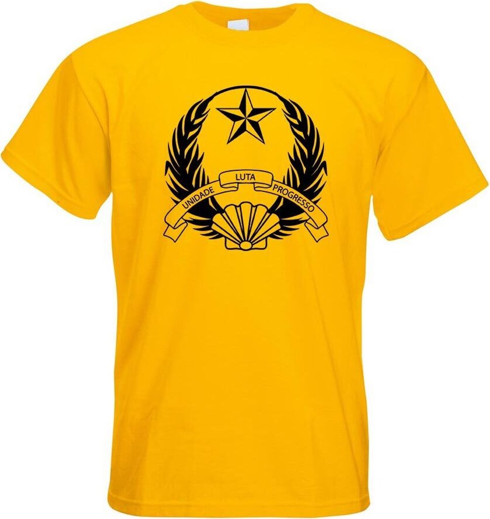 Kiwistar - T-Shirt - gelb - Guinea-Bissau Wappen Motiv Bedruckt Funshirt Design Print - mit Motiv Bedruckt - Funshirt Design - Sport - Freizeit - H...