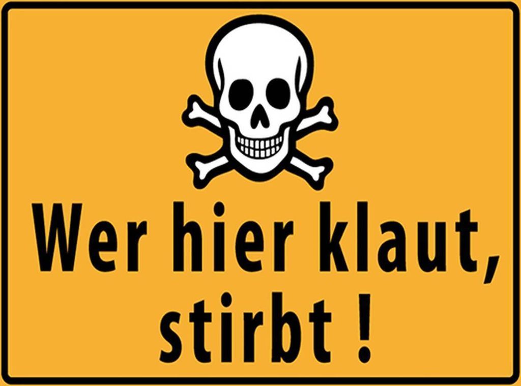 vianmo Holzschild 30x40 cm wer hier klaut stirbt Totenkopf