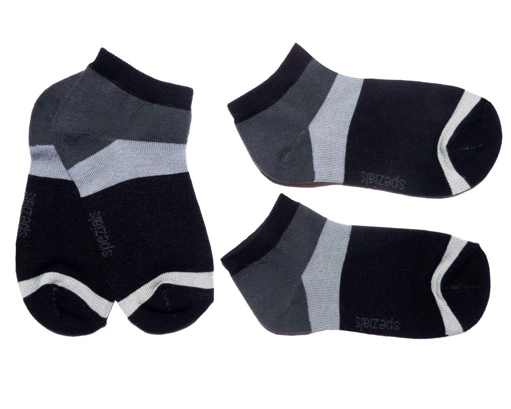 Sneakersocken 2-er Pack aus Baumwolle Sport Duo Modern Schwarz Größe 39-42