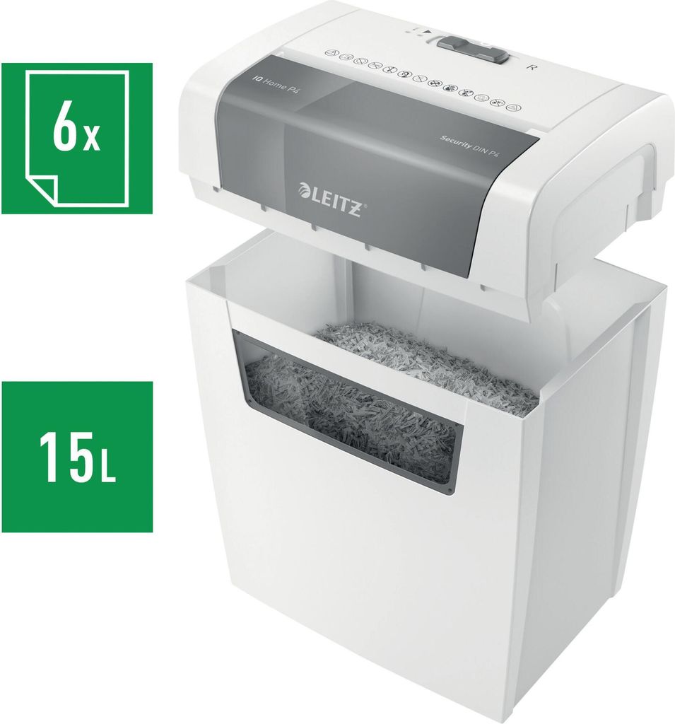 LEITZ IQ Home Aktenvernichter mit Partikelschnitt P-4, 4 x Produktbild 8