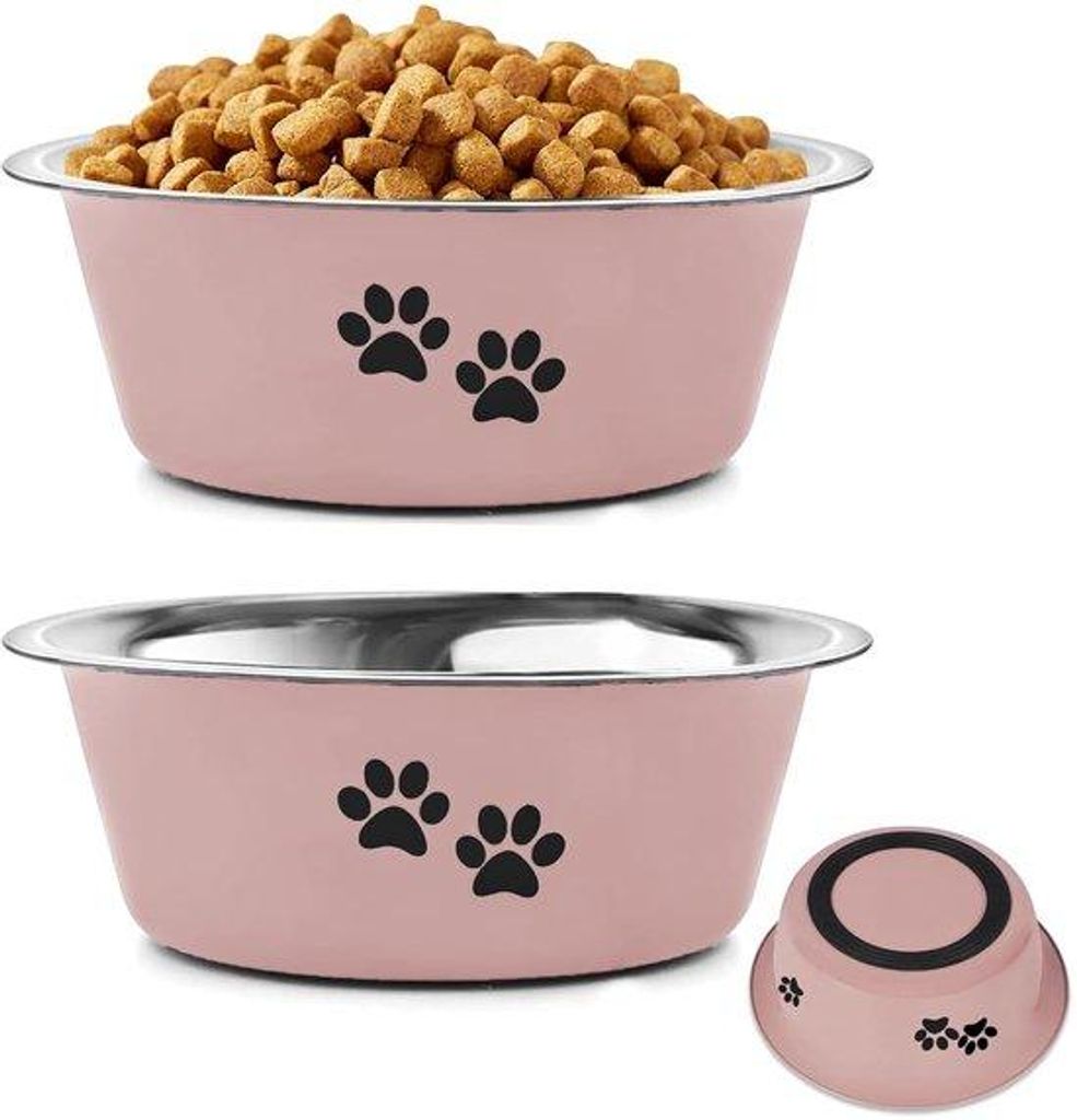 Rosa Hundebekommen Antirutsch erhöht 2-teilig 860ml