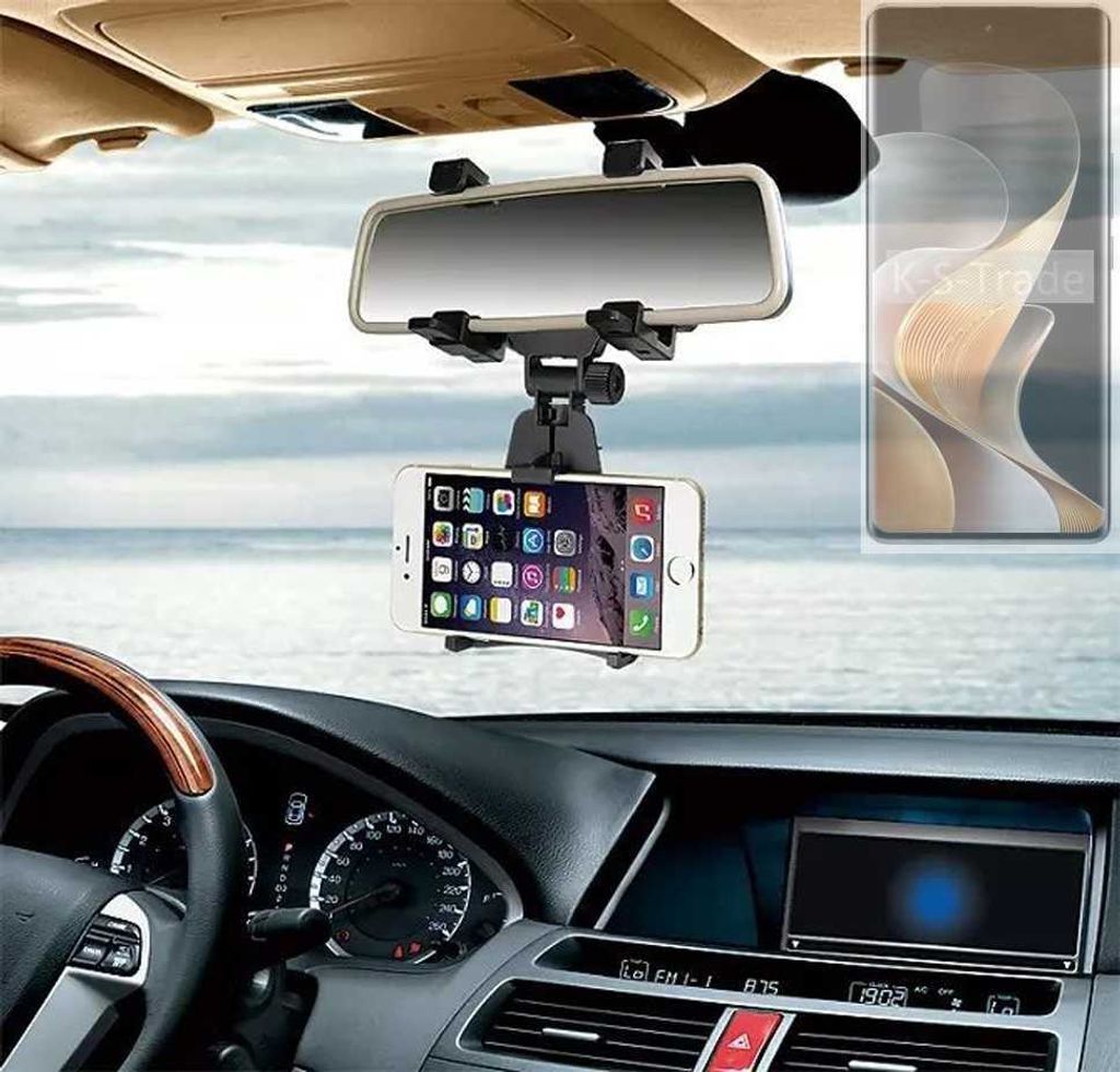 K-S-Trade Smartphone Halterung kompatibel mit Vivo V40 5G Rückspiegel Halterung schwarz Auto Halterung KFZ Halter