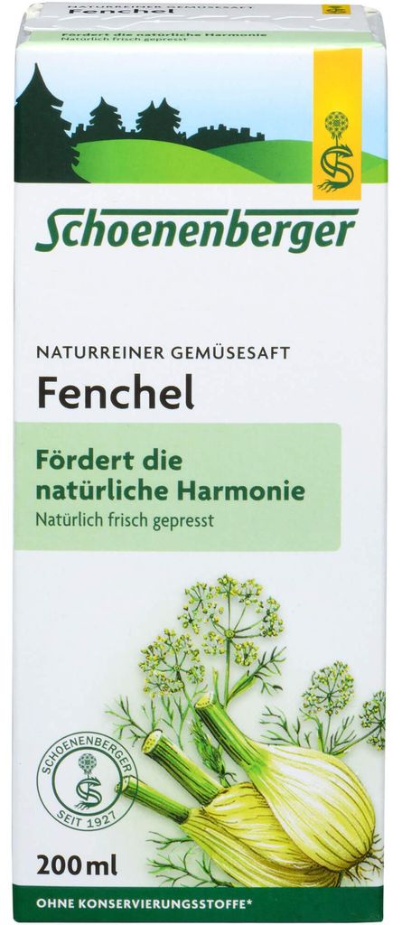Schoenenberger Naturreiner Gemüsesaft Fenchel, 200 ml Produktbild 