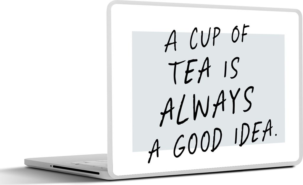 MuchoWow Laptop Aufkleber Sticker Cover Sprichwörter - Tee - Eine Tasse Tee ist immer eine gute Idee - Zitate 40x30 cm - Laptop Dekoration - Sel...