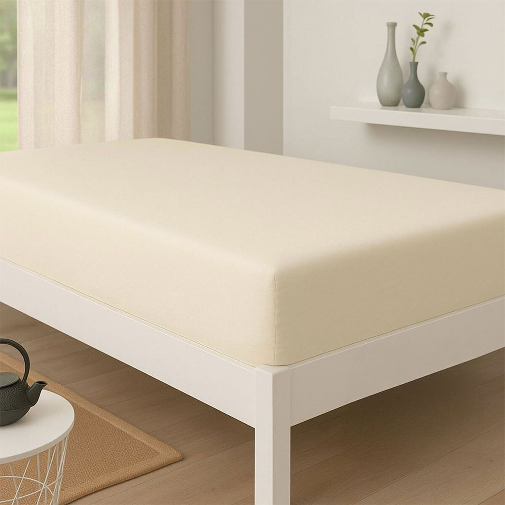 Bettwaren-Shop Jersey Spannbetttuch wasserdicht 180x200 - 200x200 cm natur