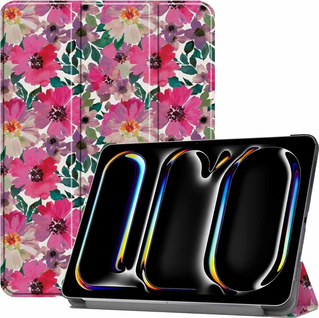 imoshion Design Trifold Klaphülle iPad Pro 11 (2024) M4 - Floral Water Color