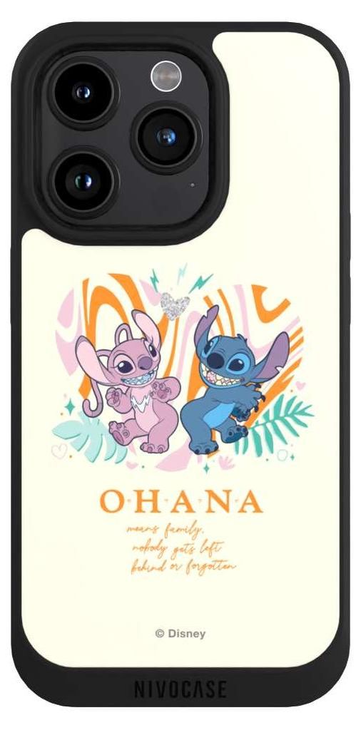 NIVOCASE Handyhülle für Apple iPhone 15 Pro Hülle NIVOpure Case Schwarz Disney Offizielles Lizenzprodukt Lilo & Stitch