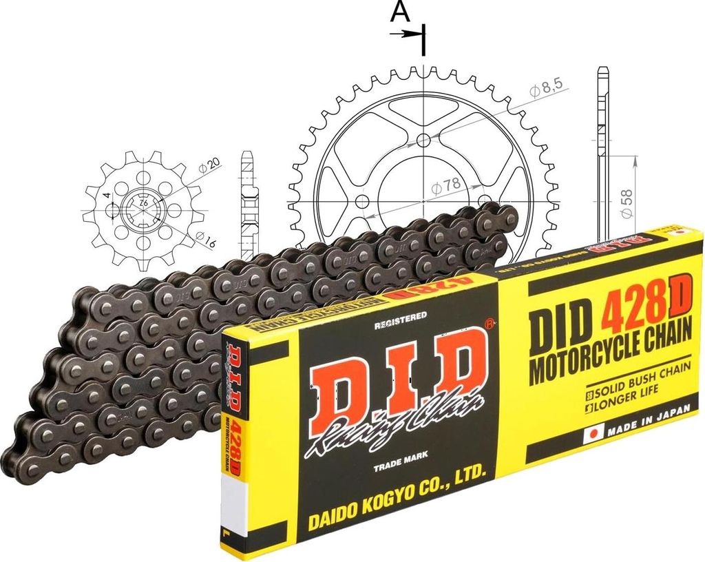 D.I.D Kettenkit - Haltbarkeit & Präzision für Ihr Motorrad-Modell