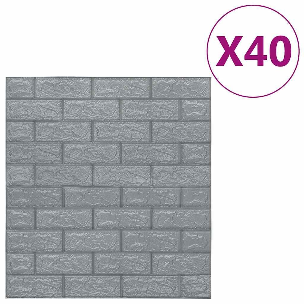 vidaXL 3D Tapete Ziegelstein Selbstklebend 40 Stk. Produktbild 