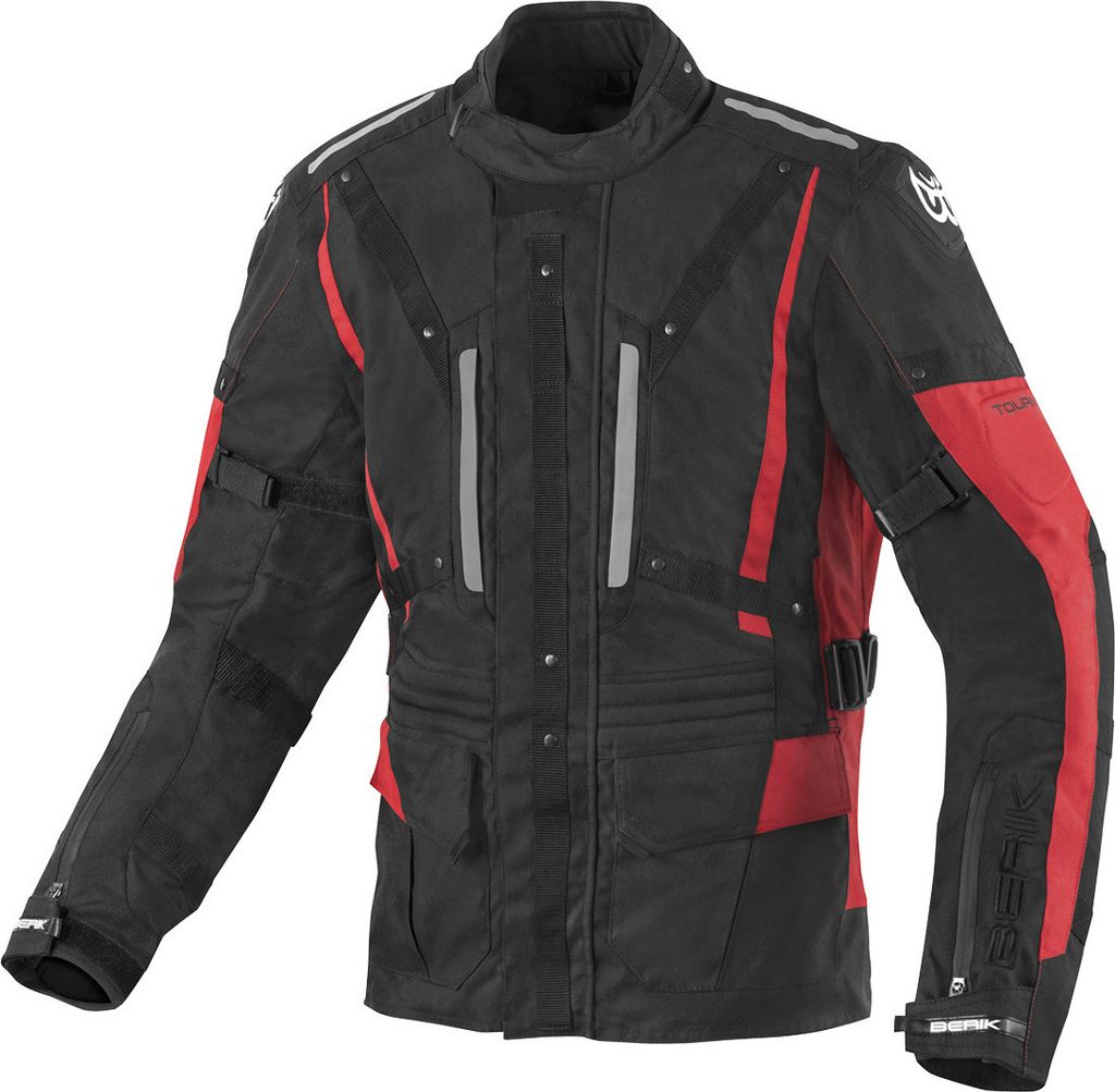 Berik Spencer wasserdichte Motorrad Texiljacke, schwarz/rot, 52