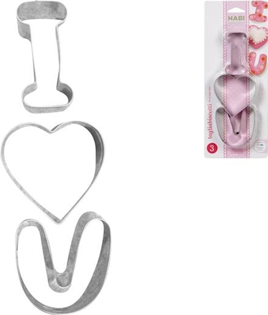 Packung mit 3 verschiedenen Ausstechformen aus Edelstahl
