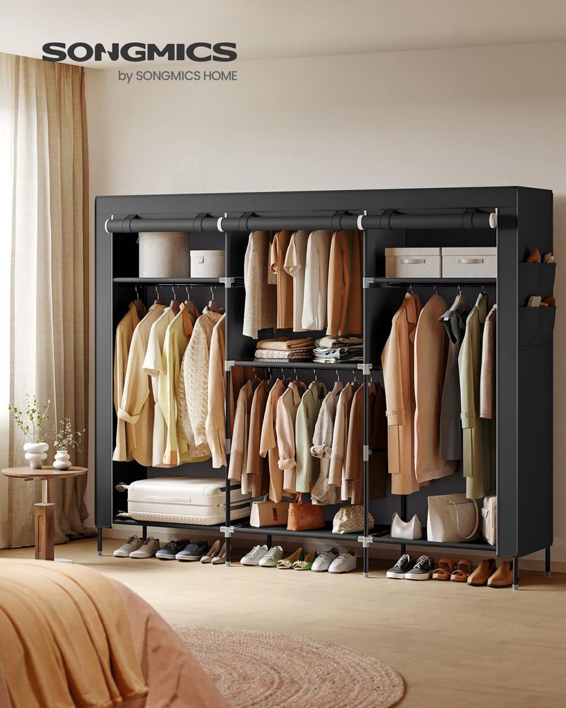 SONGMICS Stoffschrank mit Kleiderstange, Kleiderschrank mit Produktbild 