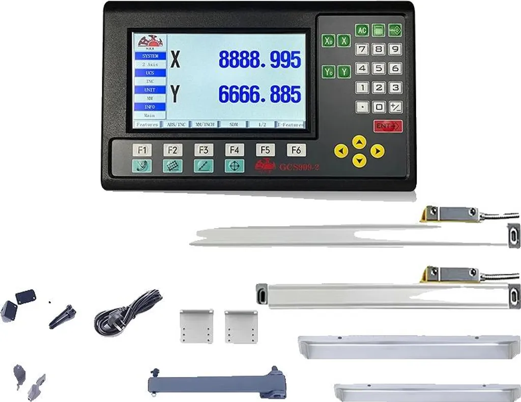 DRO Set GCS909-2 LCD : Afficheur 5µm avec Support Multilingue et 2 axes