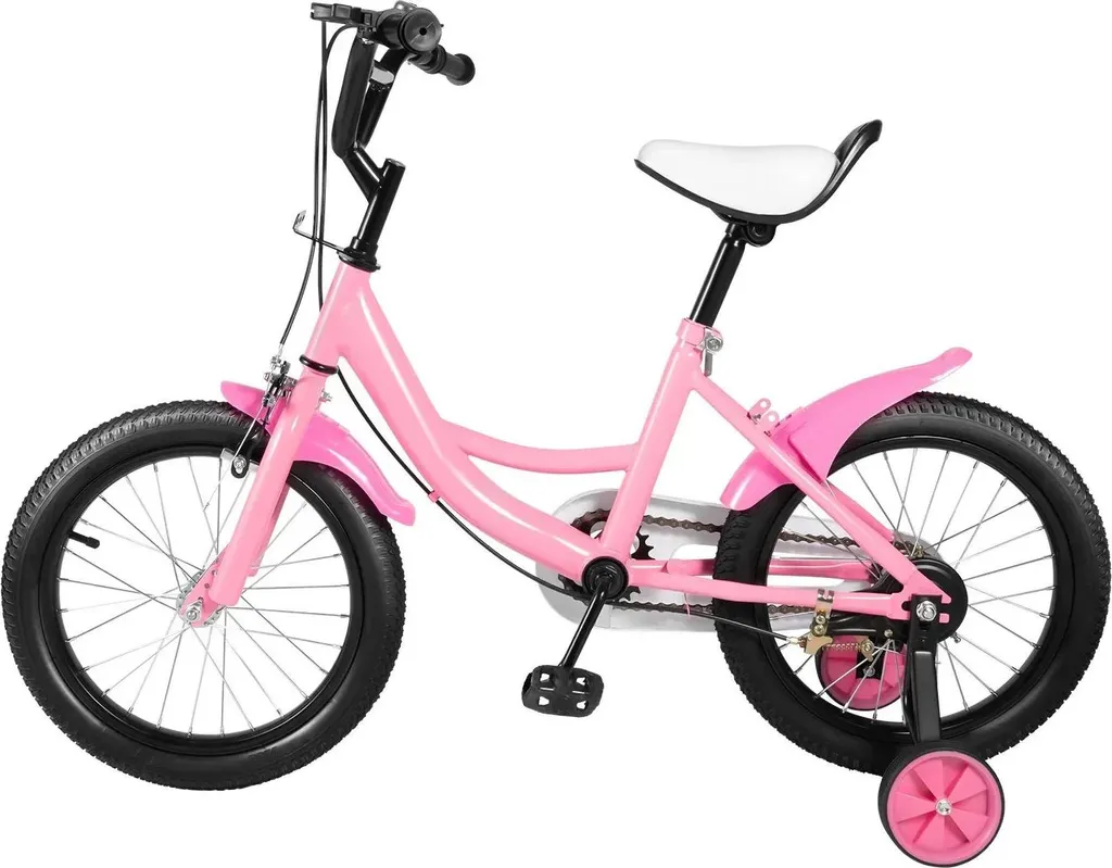 VTT enfant rose tout suspendu avec cadre carbone léger roues 16 pouces