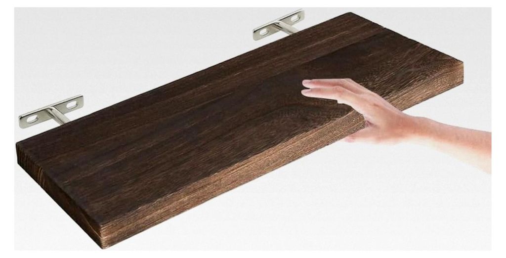 Schwebende Regale, wandmontierte Aufbewahrungslösungen aus Holz für Wohnzimmer, Schlafzimmer und mehr (Braun)