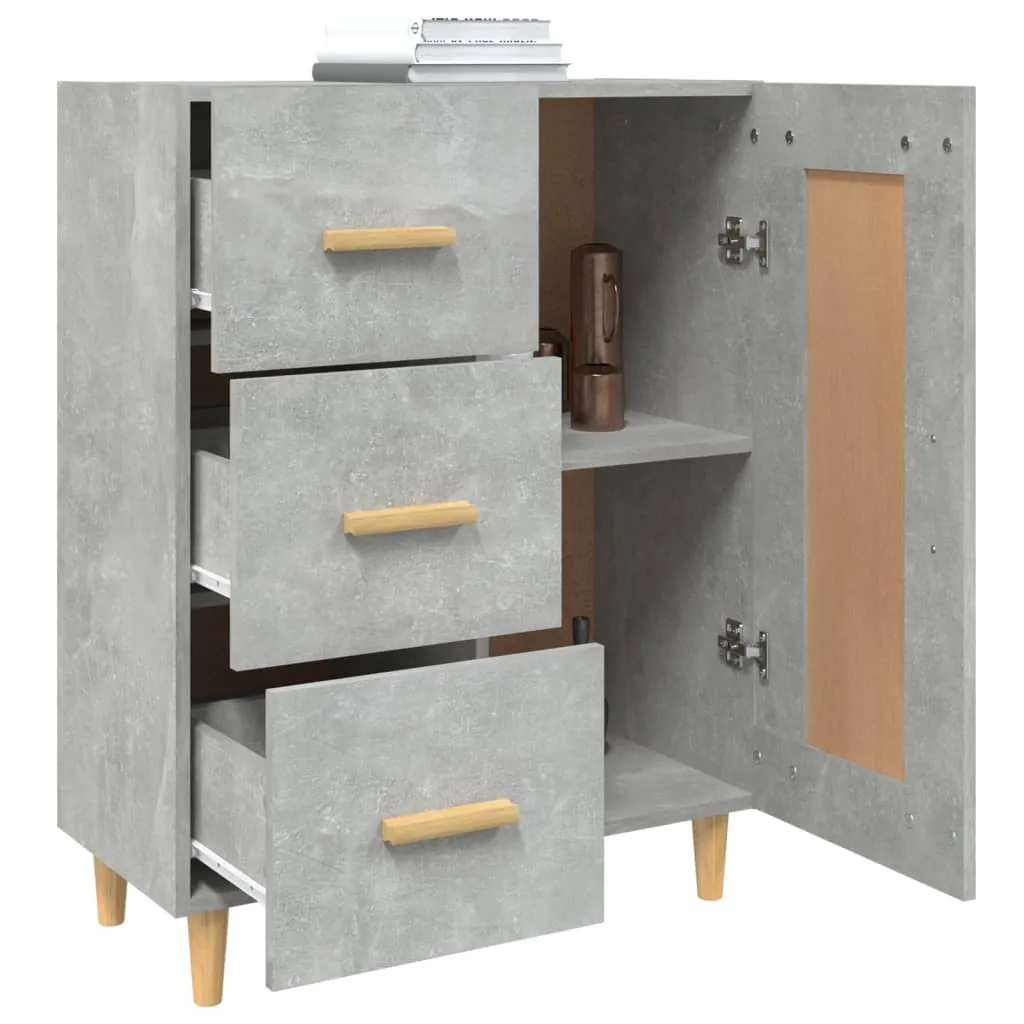 Meuble de rangement 69,5 cm en bois composite gris béton multi-usage - 12