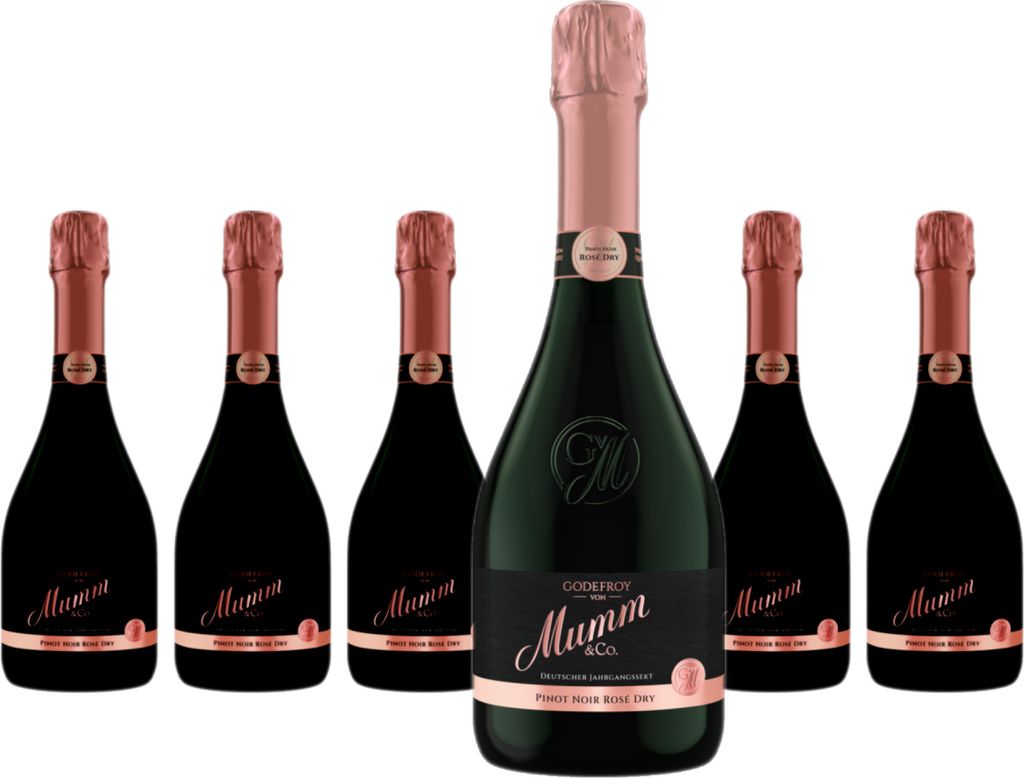 6 x Godefroy von Mumm Pinot Noir Sekt Rosé Dry