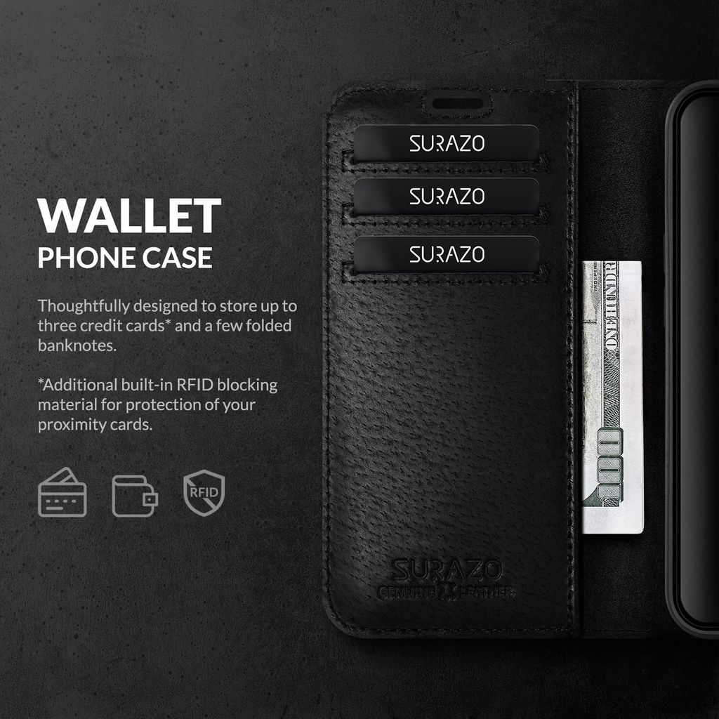 XcaseBar Lederhülle Für IPhone 11 Mit RFID-Schutz – 9 Kartenfächer, Reißverschluss & Handschlaufe In Violett