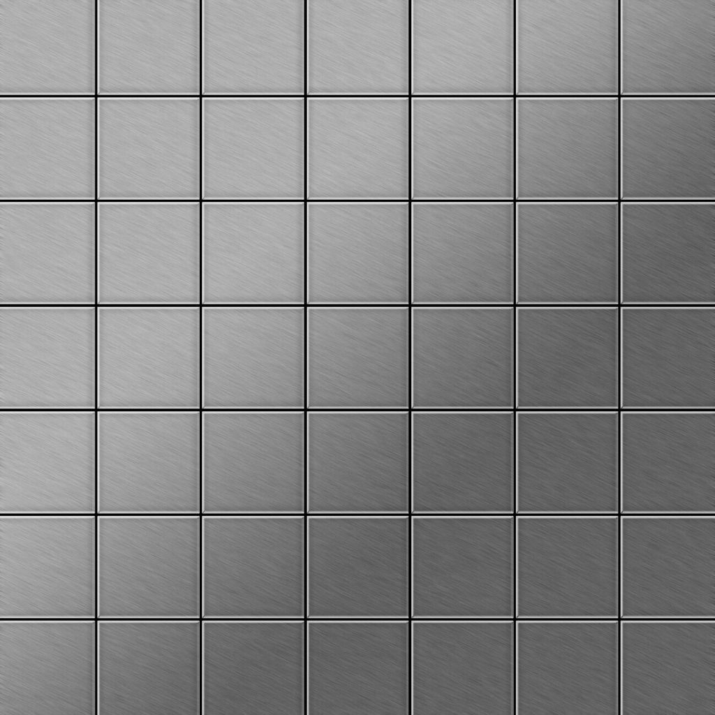 Mosaik Fliese massiv Metall Edelstahl marine gebürstet grau 1,6mm Attica-S-S-MB