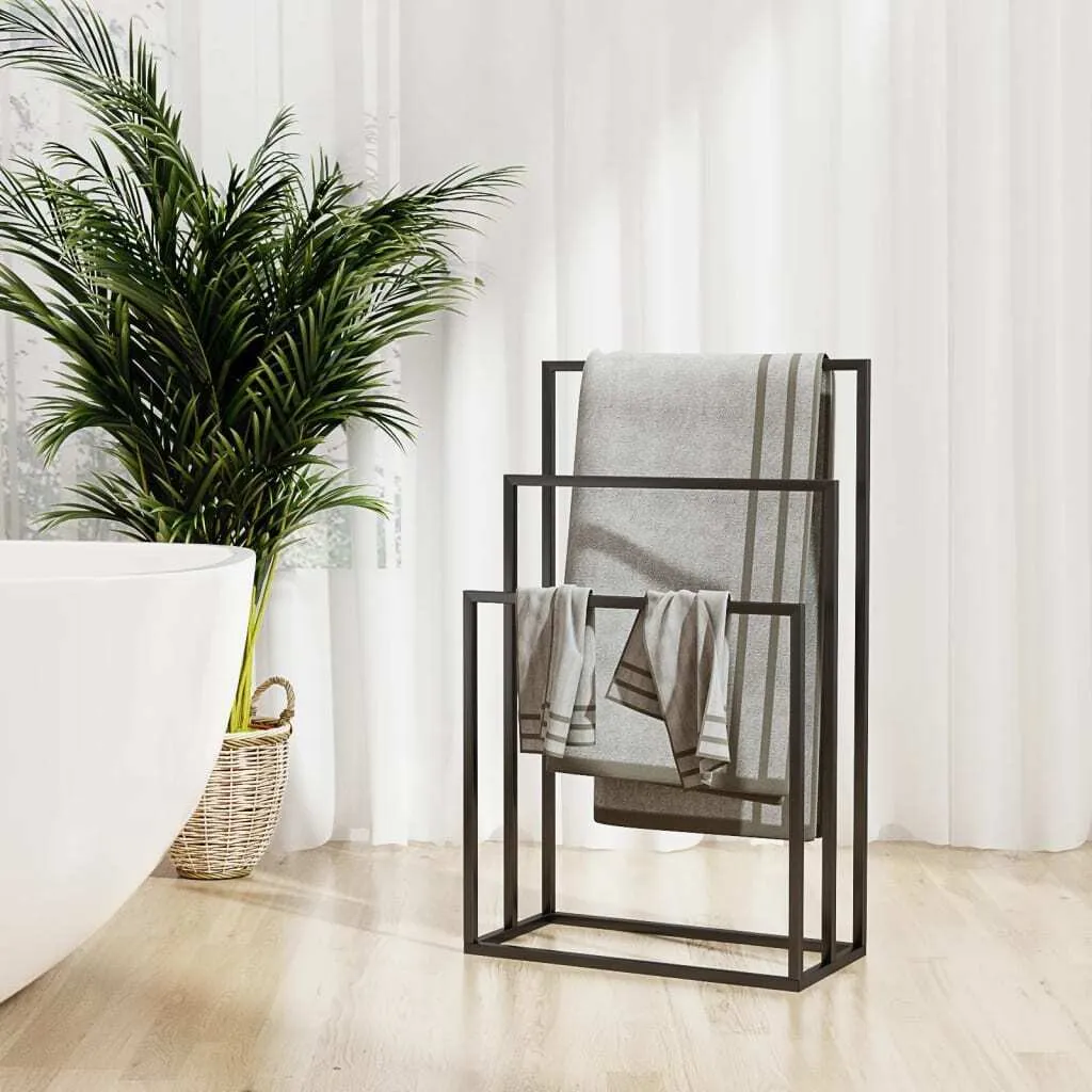 Support serviette noir mat fer 48x24x79 cm - Design Industriel Stable