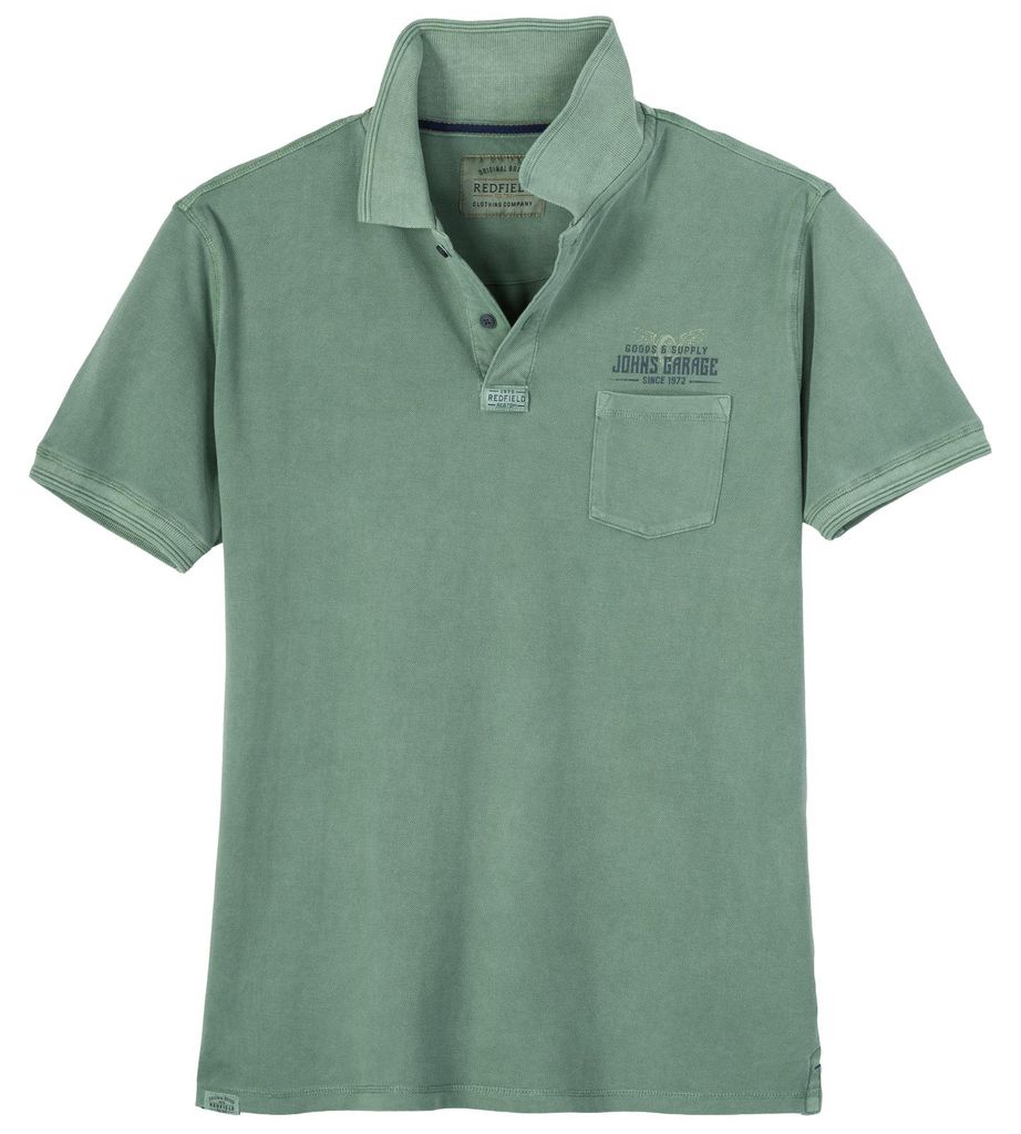 Redfield Übergrößen Poloshirt salbeigrün used Print