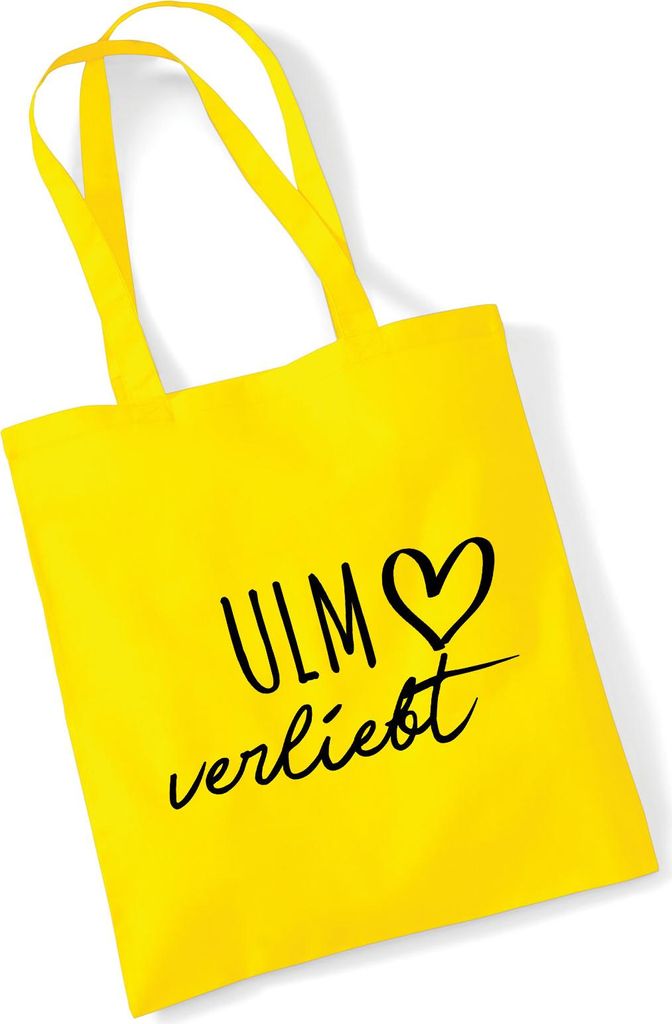 Huuraa Jutebeutel Ulm verliebt 10 Liter Yellow Baumwolle Tasche Geschenkidee