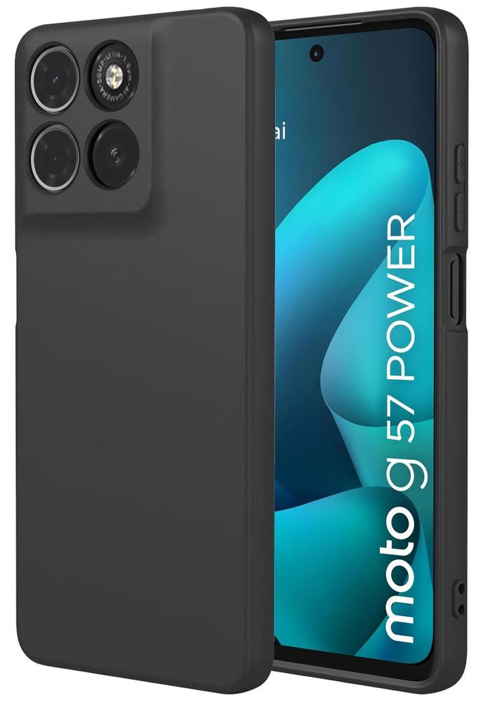 Silikon Hülle für Motorola Moto G57 / G57 Power Schutzhülle Matt Schwarz Backcover Handy Case