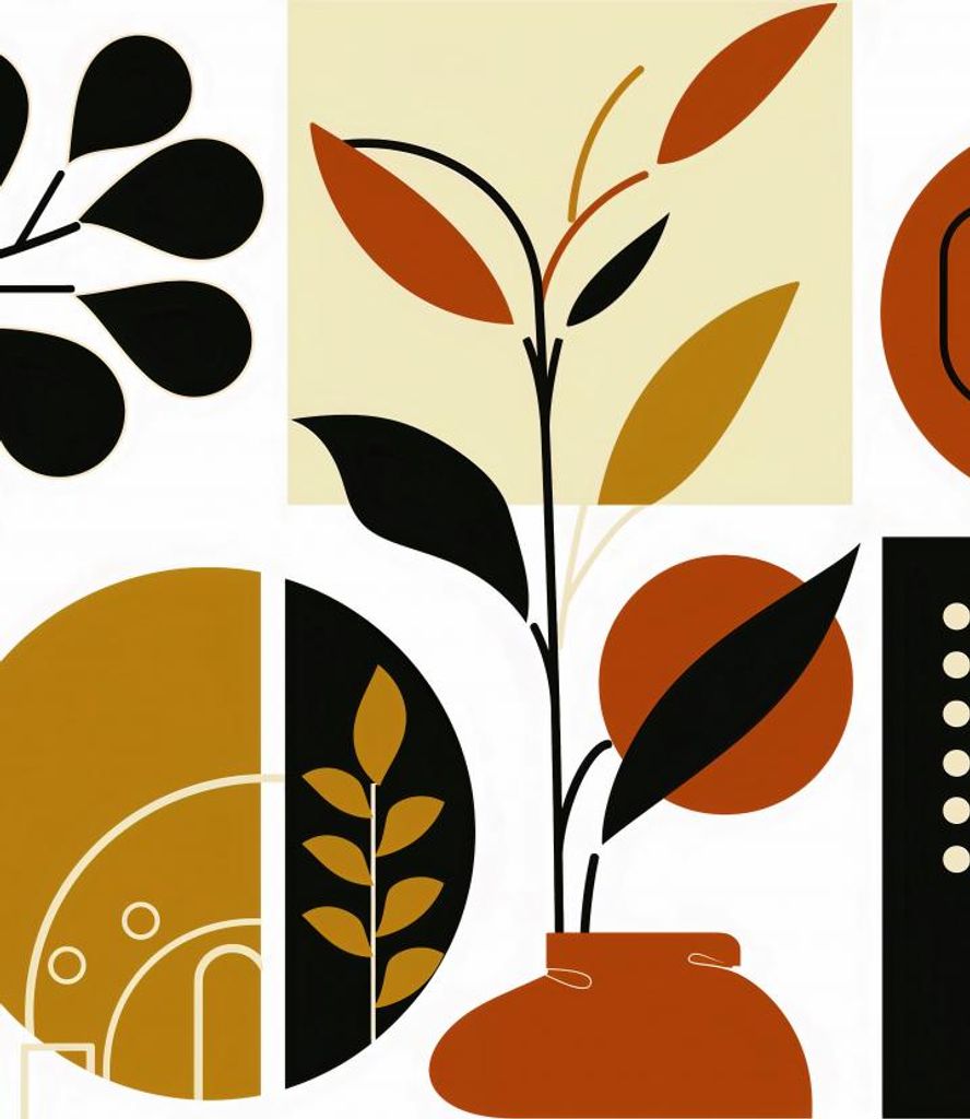 Plakat 61x90,5cm Botanischer Collage