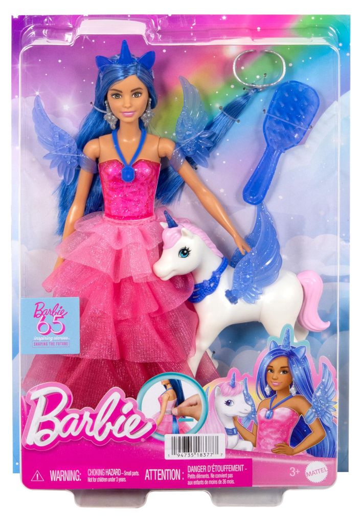 MATTEL Barbie Saphir Ailes de Licorne + poupée HRR16 Image du produit 