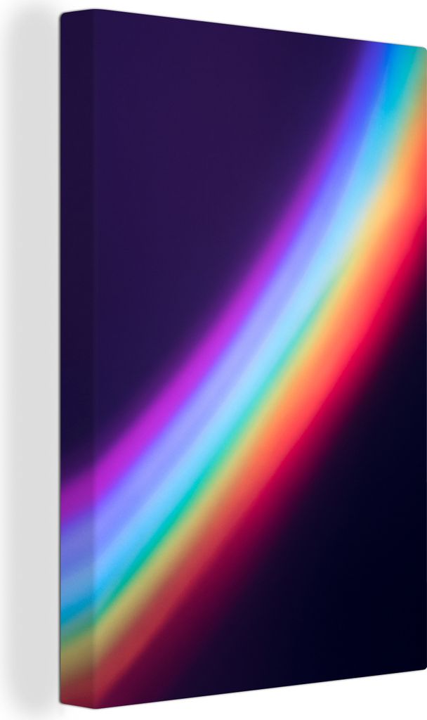OneMillionCanvasses - Leinwandbilder - 90x140 cm, Regenbogenfarben mit dunklem Hintergrund, Wandbilder Kunstdruck Wanddekoration - Foto auf Leinw...