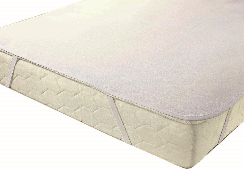 Matratzenschoner Matratzenauflage mit 4 Spanngummis Terry weiss 60 x 120 cm