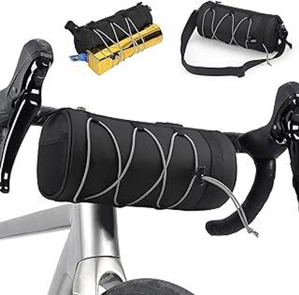 Lenkertasche Fahrradtasche Lenkertaschen Vorne, Wasserdicht Rennrad Tasche Bikepacking Taschen mit Abnehmbarem Schultergurt für Rennrad MTB E-Bike...